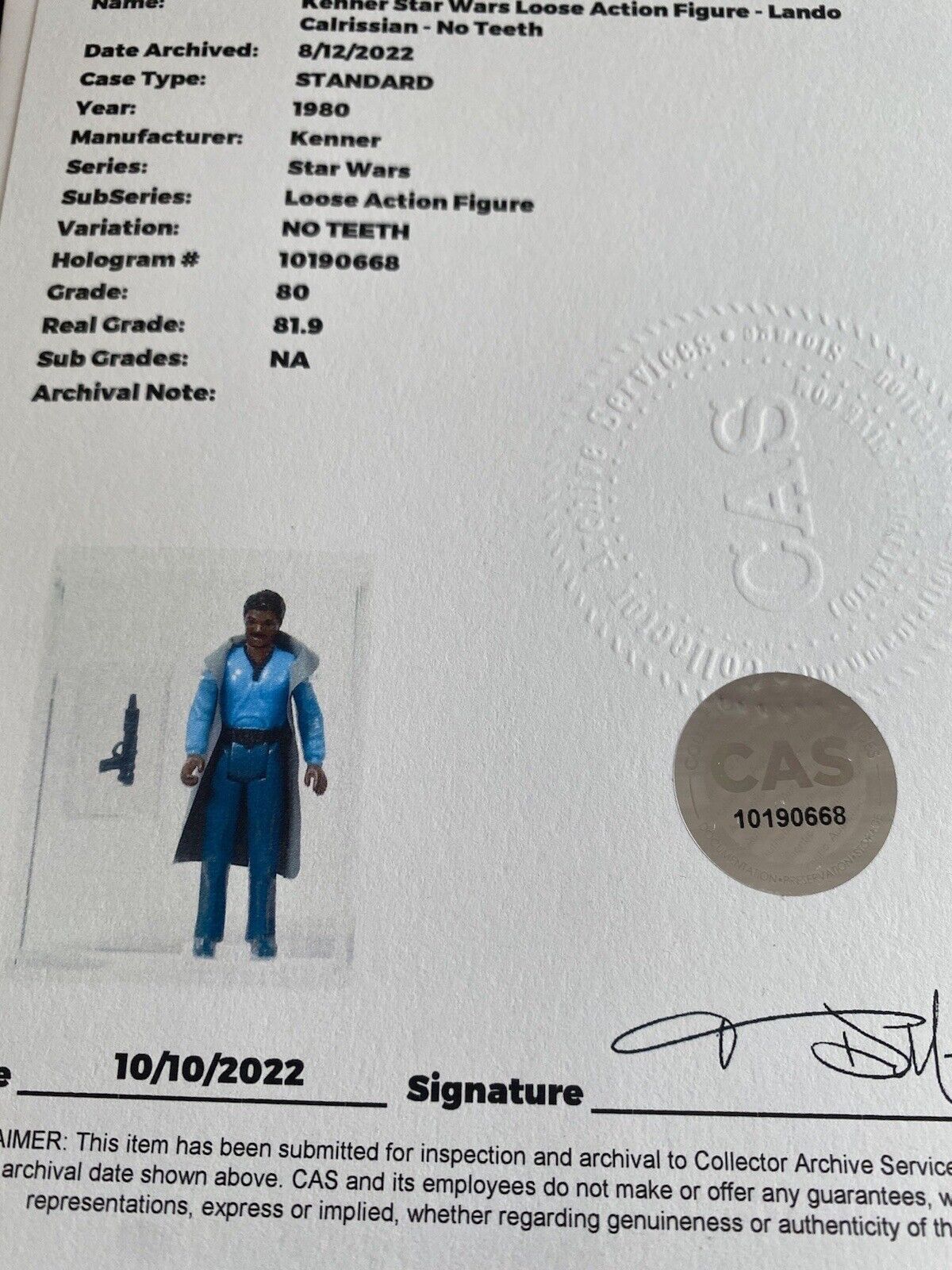 Lando Calrissian sold