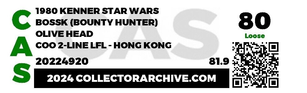 Bossk (Bounty Hunter) sold