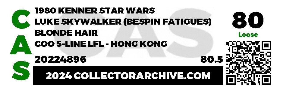 Luke Skywalker (Bespin Fatigues) sold