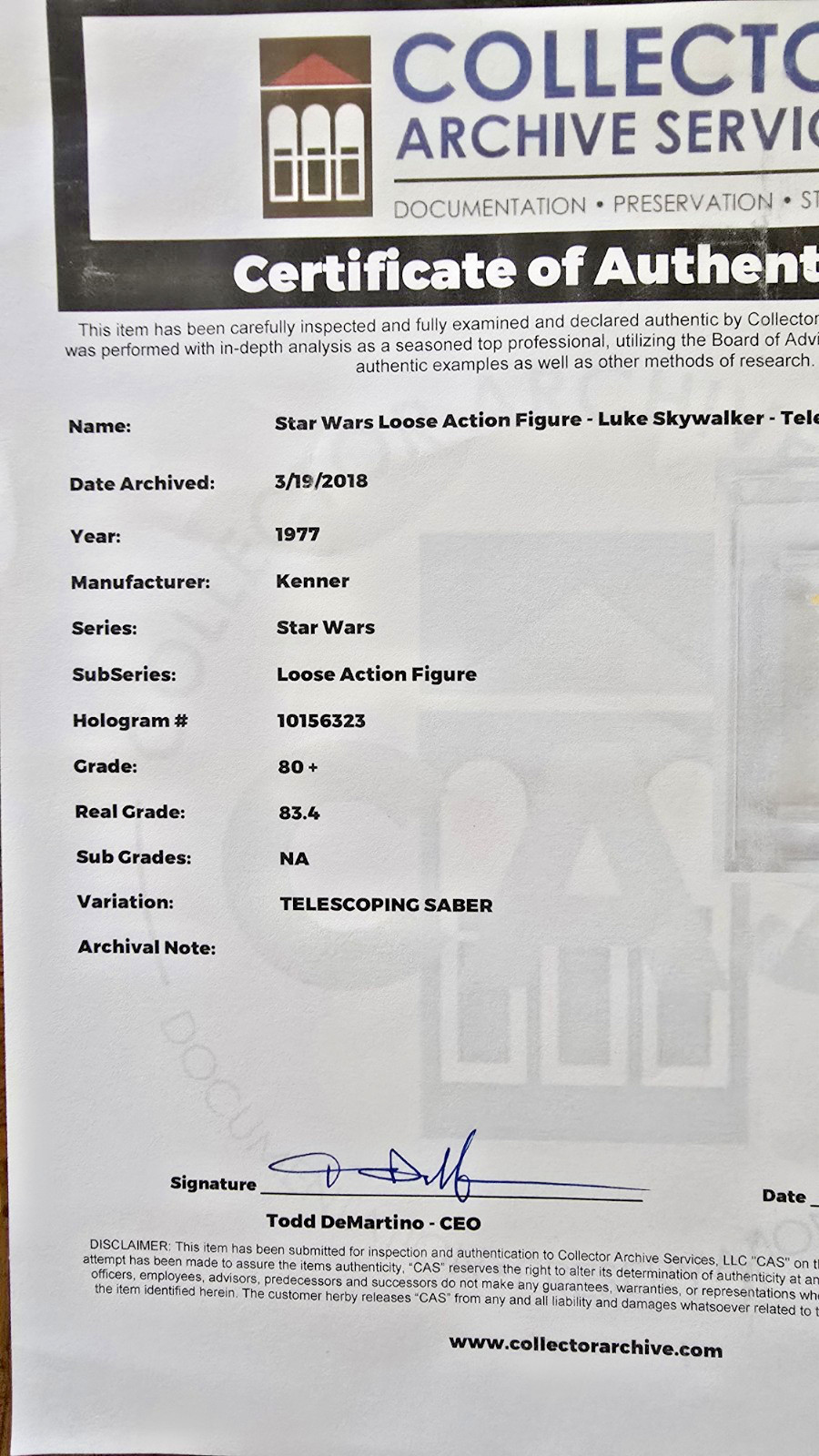Luke Skywalker sold