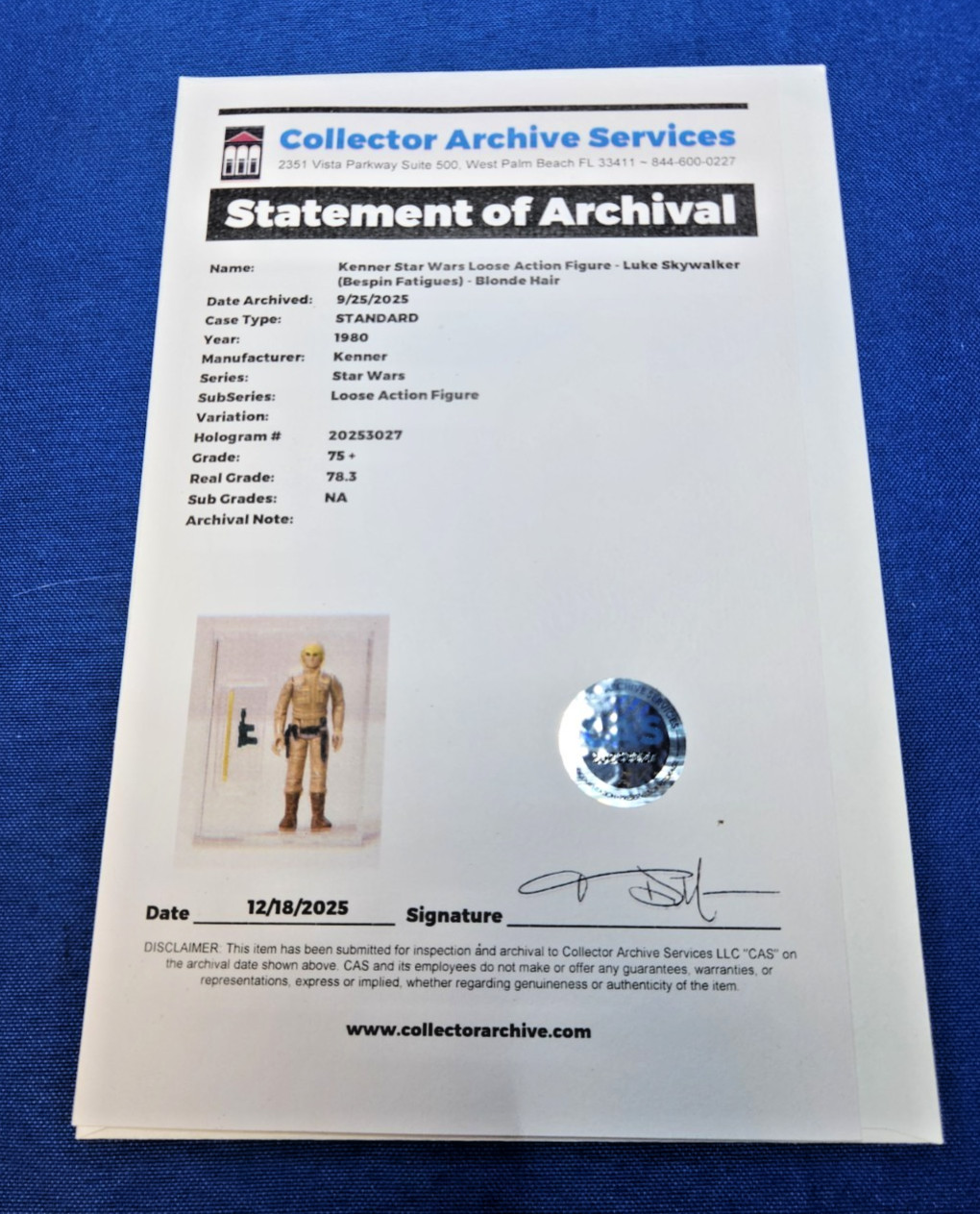 Luke Skywalker (Bespin Fatigues) sold