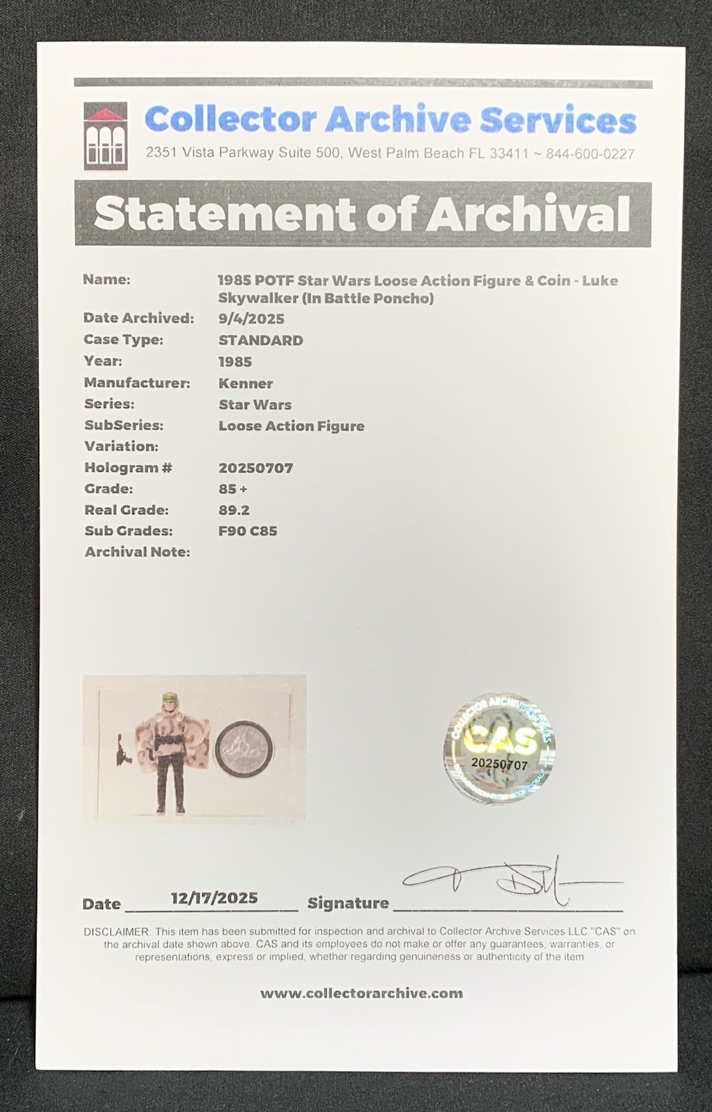 Luke Skywalker (In Battle Poncho) sold