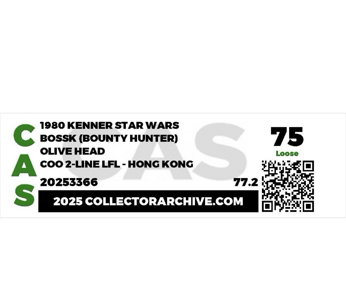 Bossk (Bounty Hunter) sold